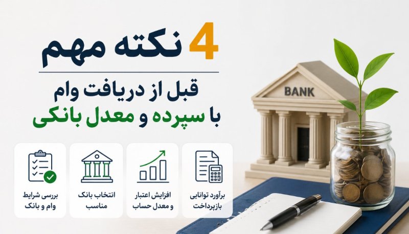 ۴ نکته مهم قبل از دریافت وام با سپرده و معدل بانکی | راهنمای کامل