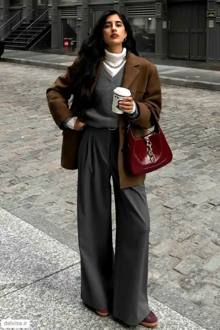  طوسی + قهوه&zwnj;ای شکلاتی 