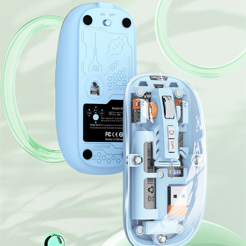 موس بیسیم شیشه ای بلوتوثی موبایل و لپ تاپ Transparent Mouse 2 M233 - 1235