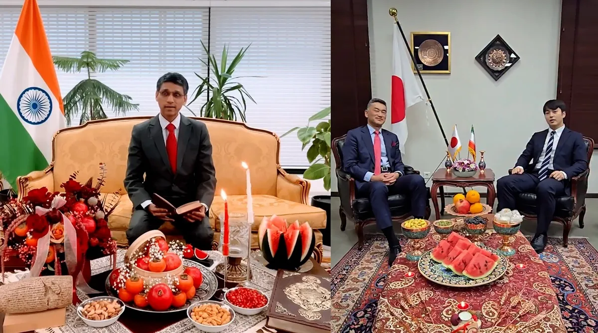ویدیوی سفیران ژاپن و هند در ایران برای یلدا 1404