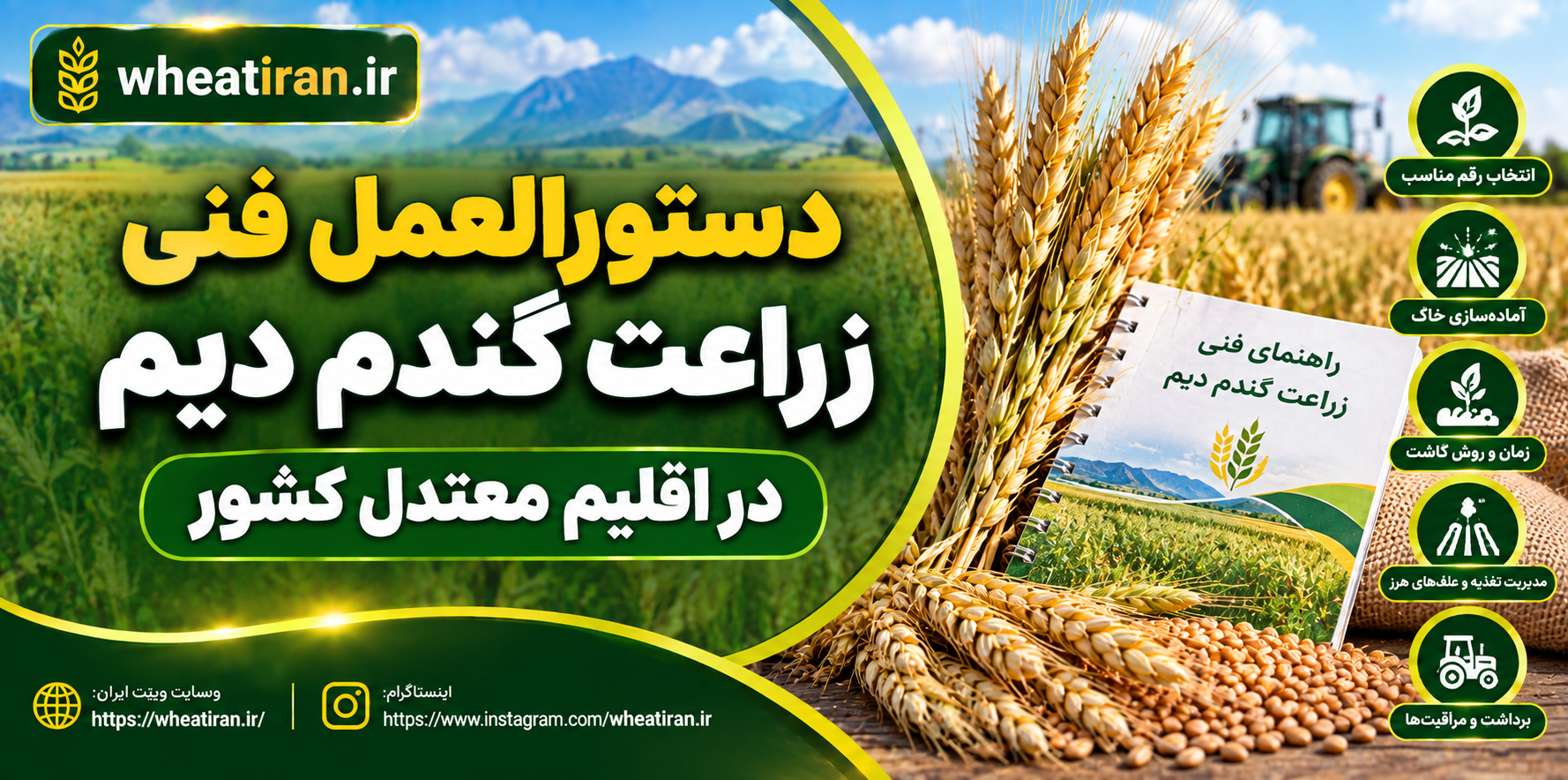 دستورالعمل فنی زراعت گندم دیم در اقلیم معتدل کشور