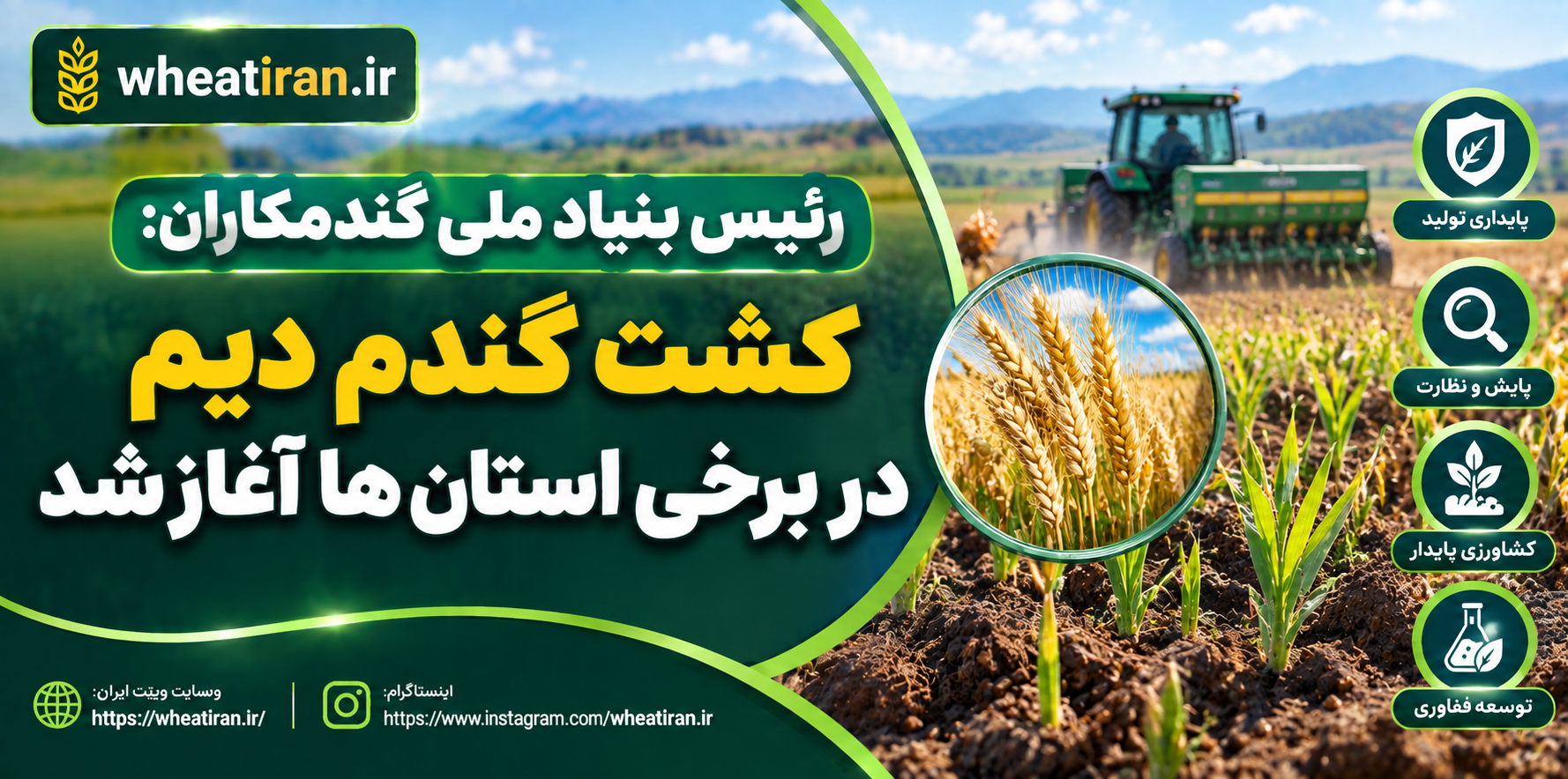 رئیس بنیاد ملی گندمکاران: کشت گندم دیم در برخی استان ها آغاز شد
